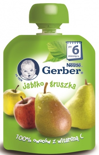 Пюре детское Gerber Яблоко и груша, 6m+, 90 гр